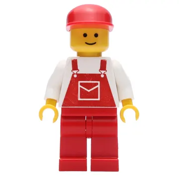 Man - White Torso, Red Overall, Red Cap (3626b Head)