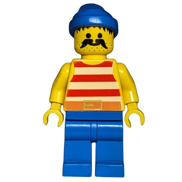 Pirate - Red Stripes, Blue Legs, Blue Bandana