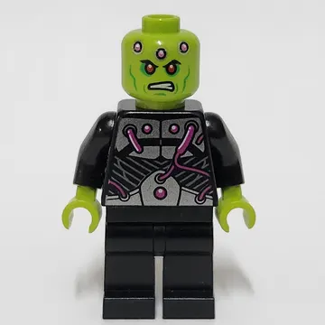 Brainiac in Black Outfit with Magenta Wires