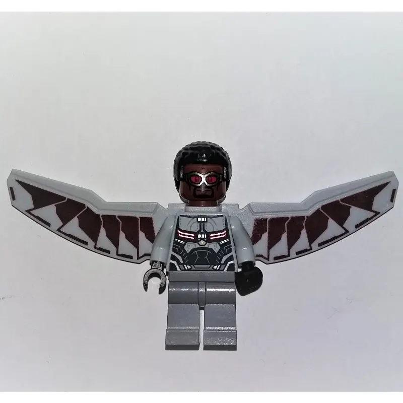 Falcon with Light Bluish Gray and Dark Red Wings