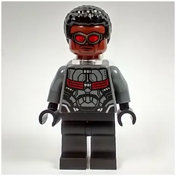 Falcon in Dark Bluish Gray and Black Suit with Neck Bracket