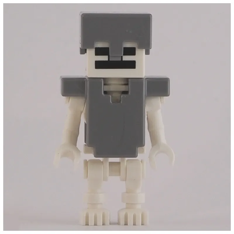 Skeleton, Square Skull, Flat Silver Helmet and Armor