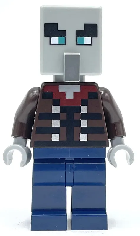 Illager, Vindicator, Dark Blue Legs, Wide Eyes