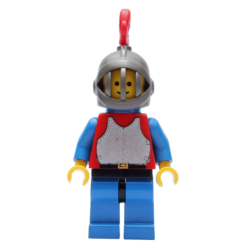 Knight (Breastplate on Red) - Blue Legs, Red Plume, Plastic Cape