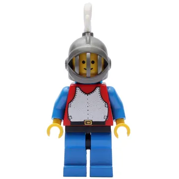 Knight (Breastplate on Red) - Blue Legs, White Plume