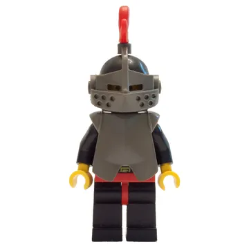 Knight (Breastplate on Black) - Black Legs, Armor, Red Plume, Solid Stud Head