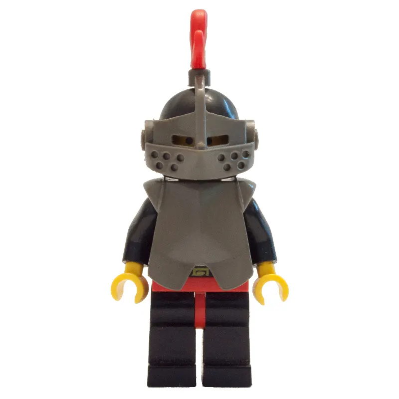 Knight (Breastplate on Black) - Black Legs, Armor, Red Plume, Solid Stud Head