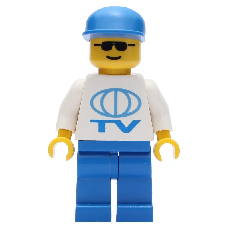 TV Worker - White Torso, Blue Legs, Blue Cap