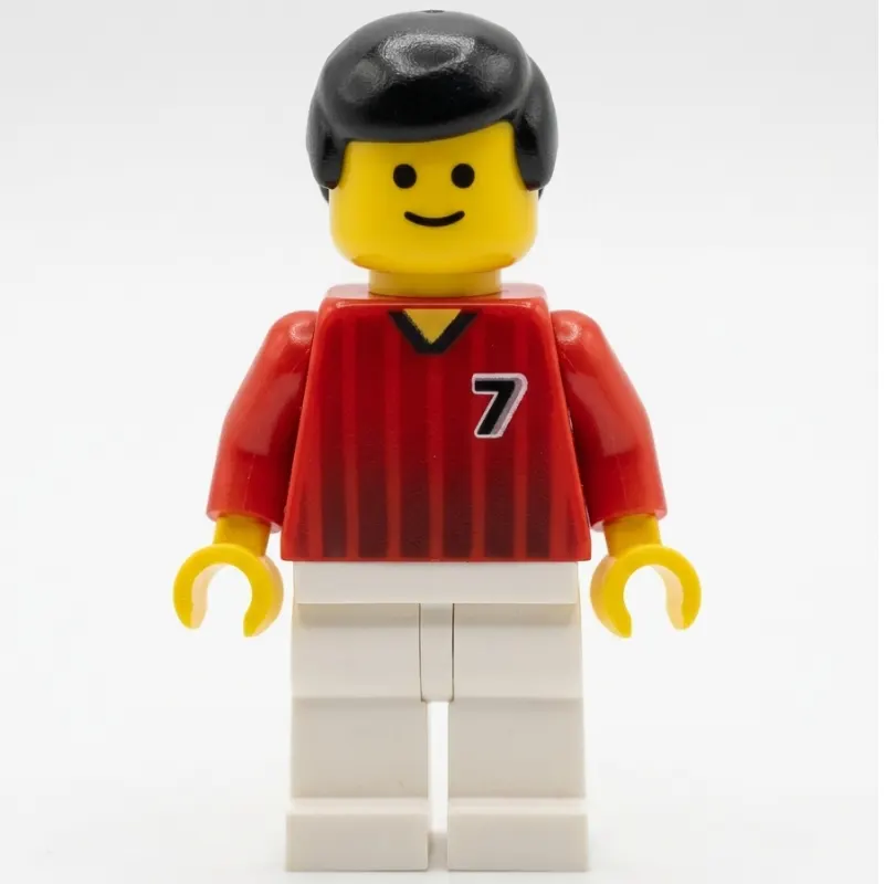 Soccer Player Red Torso, White Legs, #7