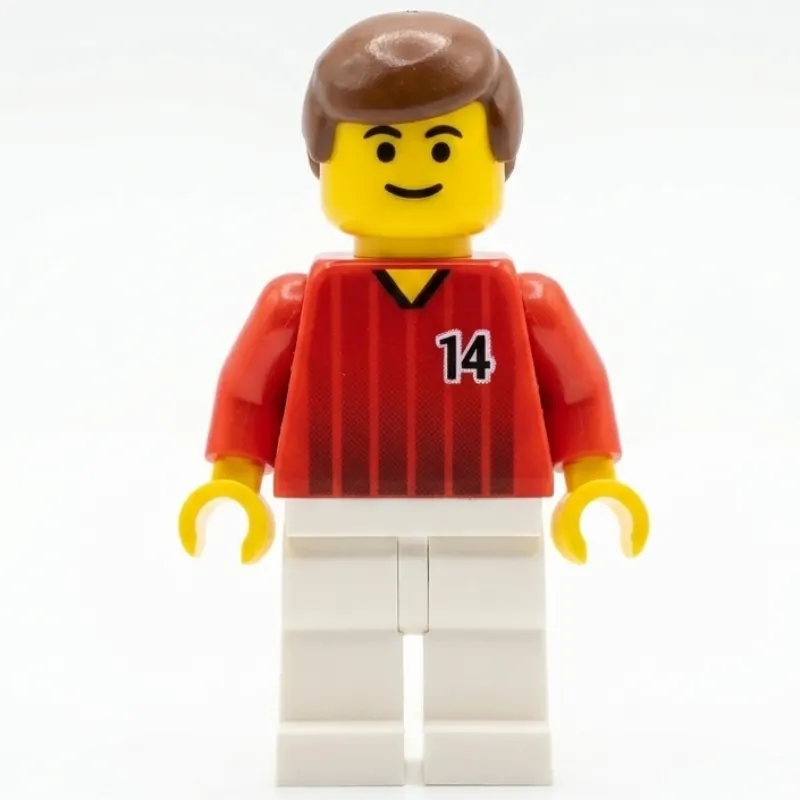 Soccer Player Red Torso, White Legs, #14