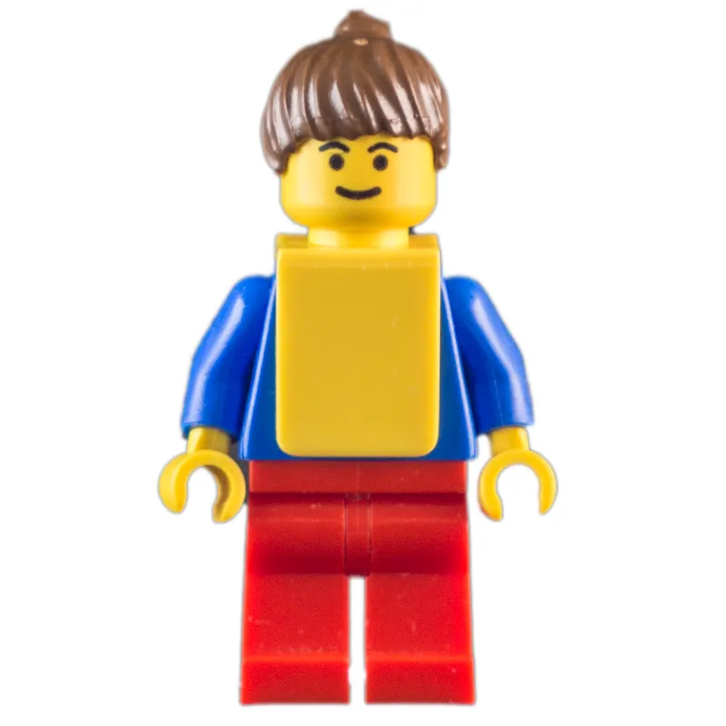 Soccer Player Blue Torso, Red Legs, Yellow Vest, Female 3