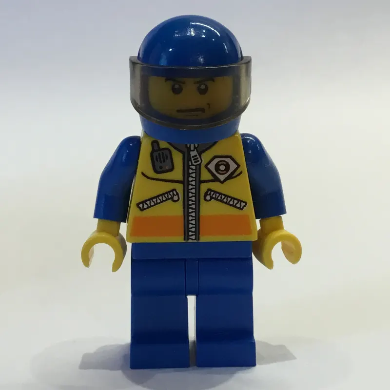 Coast Guard, Yellow Jacket with Zipper, Radio and Badge, Blue Helmet with Visor