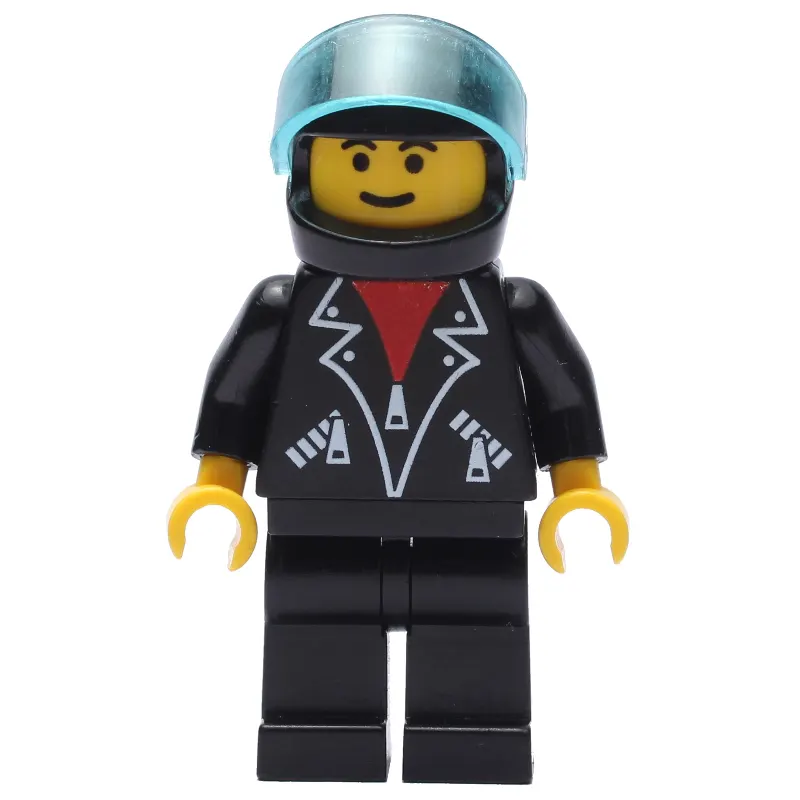 Black Jacket, Black Legs, Black Helmet