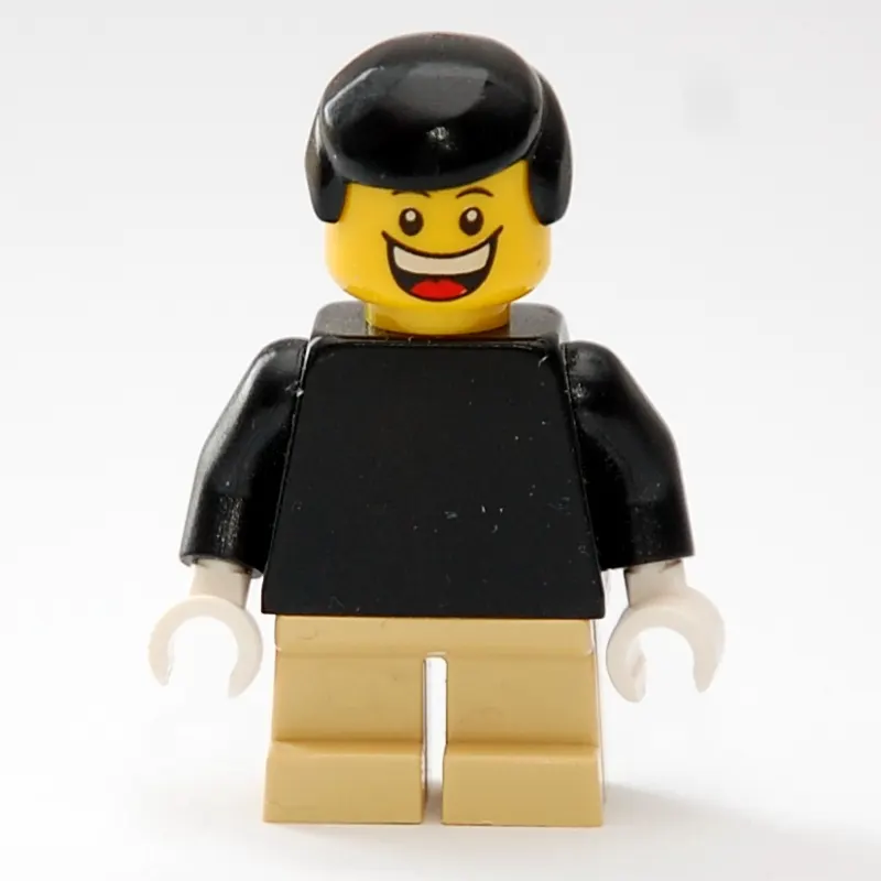 Boy, Plain Black Torso, Short Tan Legs