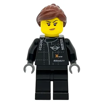 Race Driver, Black Torso, Black Legs, Reddish Brown Hair