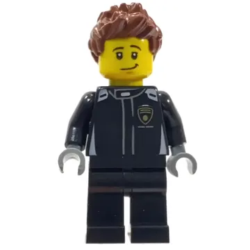 Race Driver, Black Torso, Black Legs, Black Helmet, Lamborghini, Male