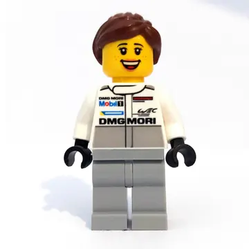 Mechanic, White Torso, Light Bluish Grey Legs, Reddish Brown Hair