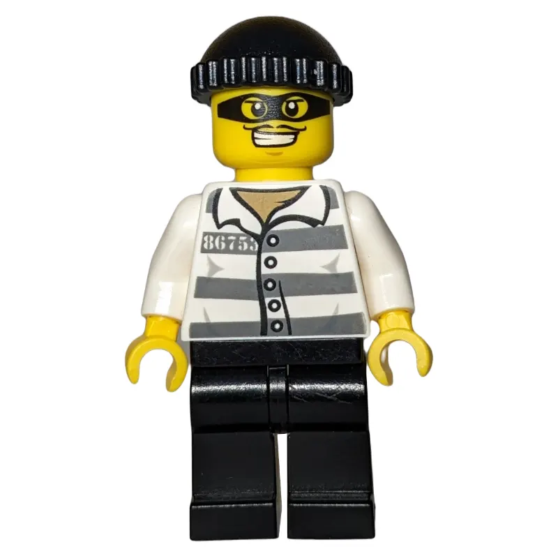 Criminal, Prison Shirt with #86753, Black Legs, Black Hat, Black Eyemask
