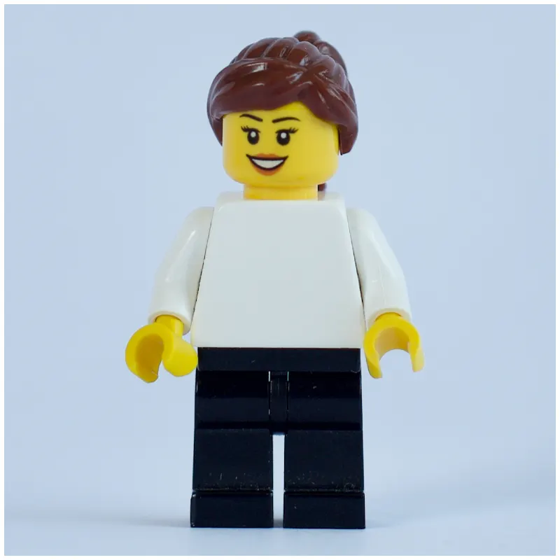 White Torso, Black Legs, Reddish Brown Hair, Female