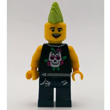 Rock Band - Black Torso, Dark Blue Legs, Lime Mohawk