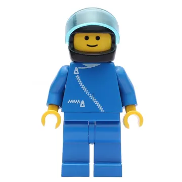 Man, Blue Jacket with Zipper, Blue Legs, Black Helmet with Visor