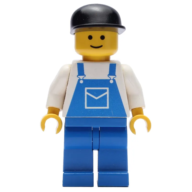 Man, Blue Overalls, Black Cap