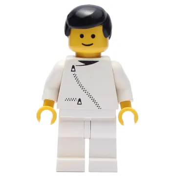 Man, White Jacket with Zipper, White Legs, Black Hair
