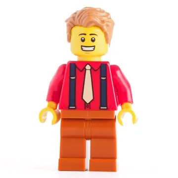 Red Torso, Dark Orange Legs, Medium Nougat Hair