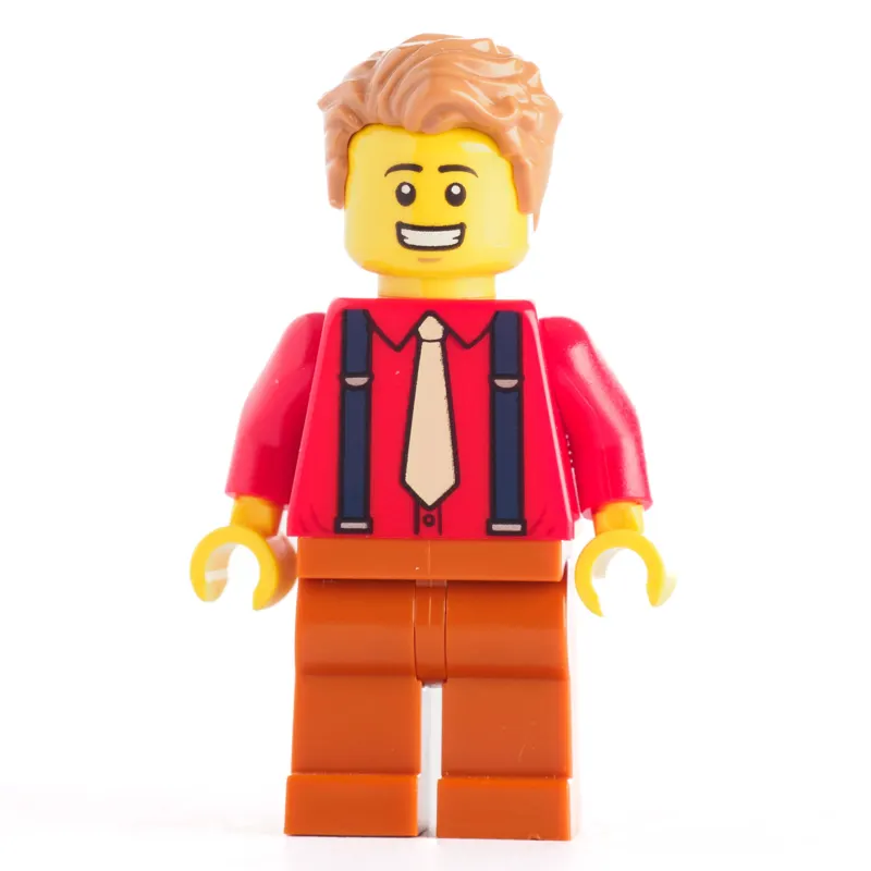 Red Torso, Dark Orange Legs, Medium Nougat Hair