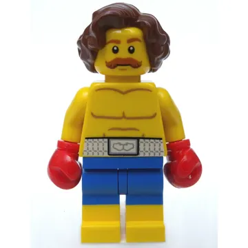 Boxer, Blue Shorts, Red Gloves