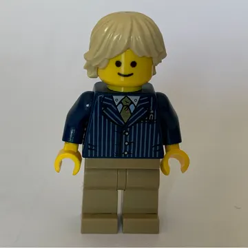 Dark Blue Torso, Jacket, Dark Tan Legs, Tan Hair