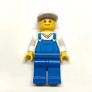 White Torso, Blue Overall, White Cap