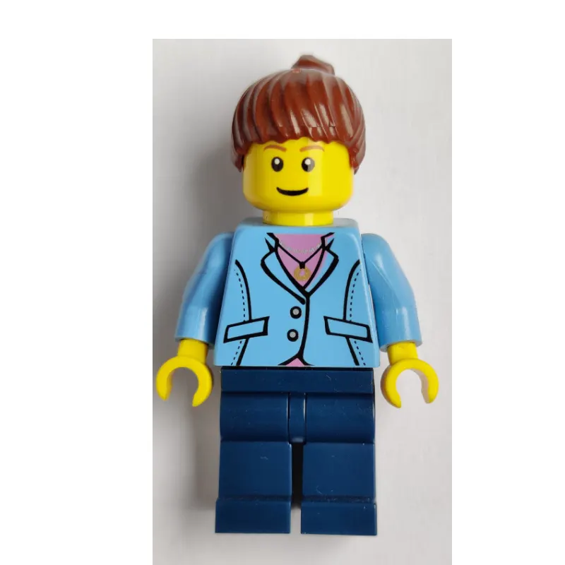 Medium Blue Torso, Dark Blue Legs, Reddish Brown Hair