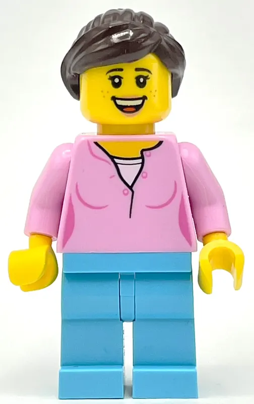 Bright Pink Torso, Medium Azure Legs, Dark Brown Hair