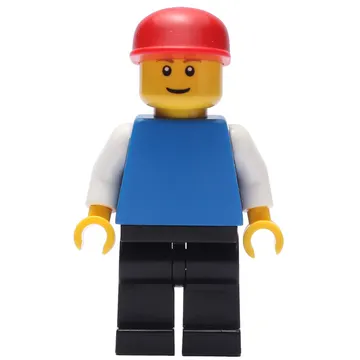 Blue Torso, Black Legs, Red Cap