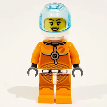 Astronaut - Orange Torso and Legs, White Helmet, Trans-Light Blue Visor, Female