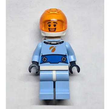 Astronaut - Bright Light Blue Torso and Legs, White Helmet, Trans Orange Visor