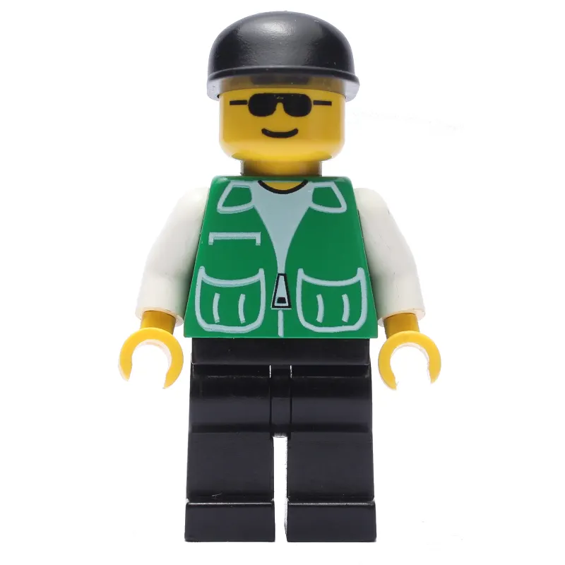 Man, Green Jacket, Black Legs, Black Cap, Sunglasses