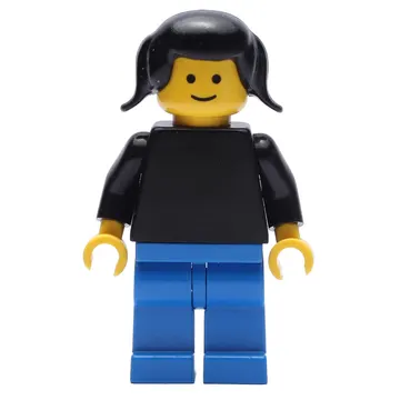 Woman, Plain Black Torso, Blue Legs, Black Hair