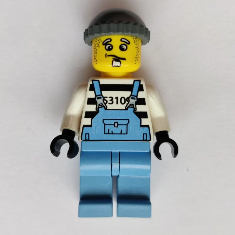 Criminal, Medium Blue Overalls over Prison Shirt