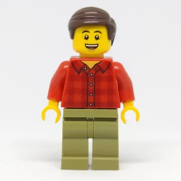 Red Torso, Olive Green Legs, Dark Brown Hair