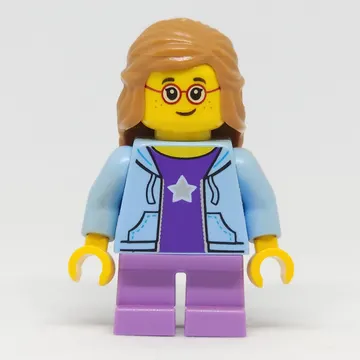 Kid, Bright Light Blue Torso, Medium Lavender Legs, Medium Nougat Hair