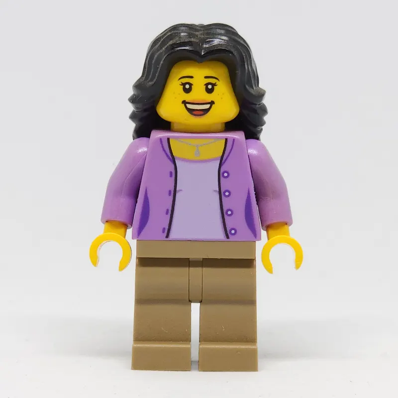 Lavender Torso, Dark Tan Legs, Black Hair