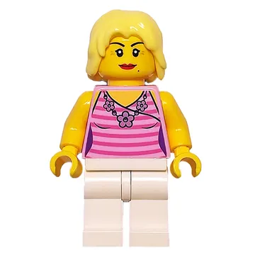 Bright Pink Torso, White Legs, Bright Light Yellow Hair