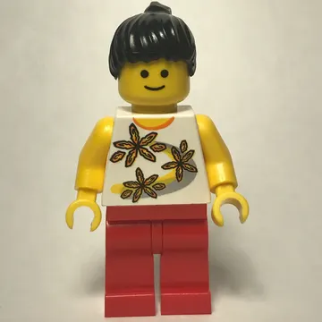 White Torso, Red Legs, Black Hair