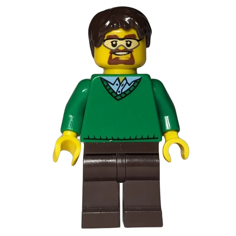 Green Torso, Dark Brown Legs, Dark Brown Hair
