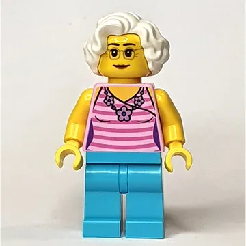 Bright Pink, Medium Azure, White Hair