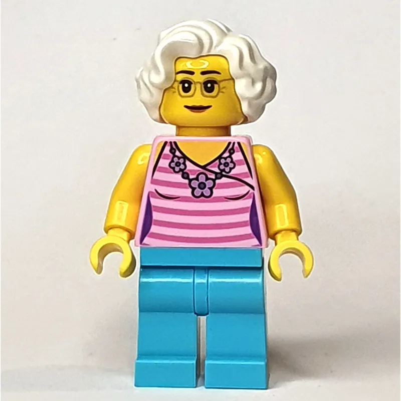 Bright Pink, Medium Azure, White Hair