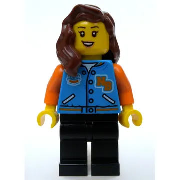 Dark Azure Torso, Black Legs, Reddish Brown Hair