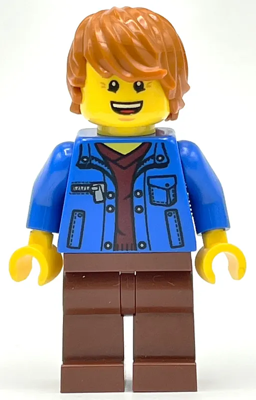 Blue Torso, Reddish Brown Legs, Dark Orange Hair